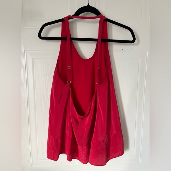 BCBGMaxzaria 100 % SILK Hi-Low Top in Lipstick Red XS - Picture 5 of 16